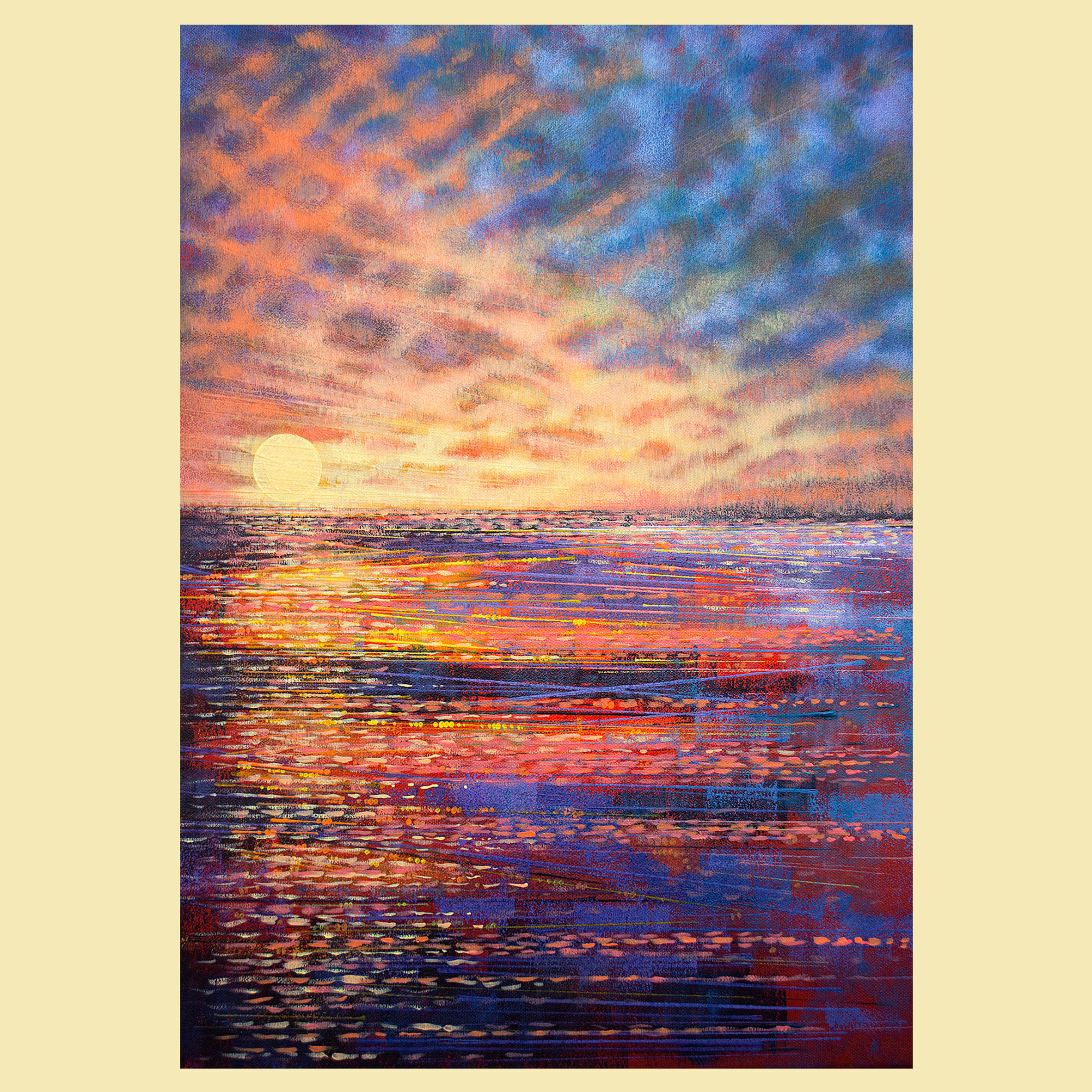 OCEAN SEASCAPE SUNSET PAINTING, LANDSCAPE PAINTINGS FOR SALE