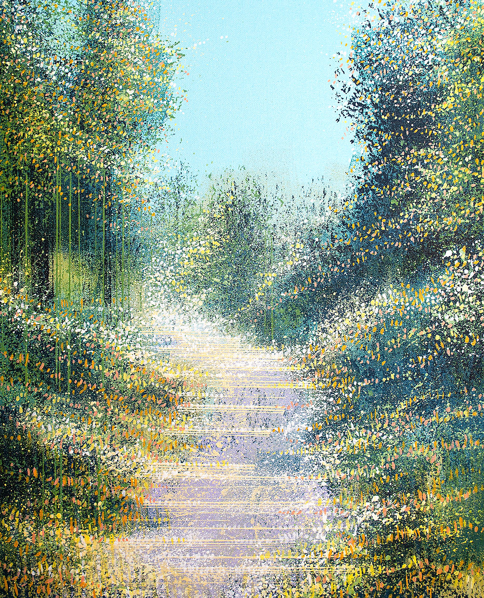 LATE SUMMER FOREST TREES PAINTING, LANDSCAPE PAINTINGS FOR SALE