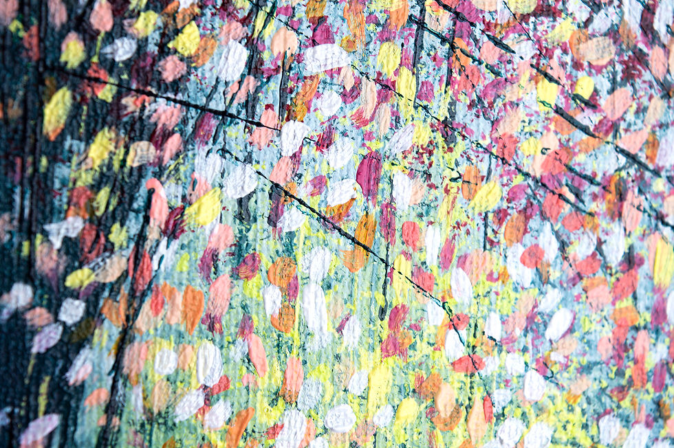 Thumbnail: Tree With Pink Spring Blossom - Original Landscape Painting For Sale