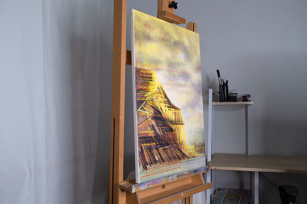 Thumbnail: Golden Cap At Sunset - Original Jurassic Coast Landscape Painting By Marc Todd