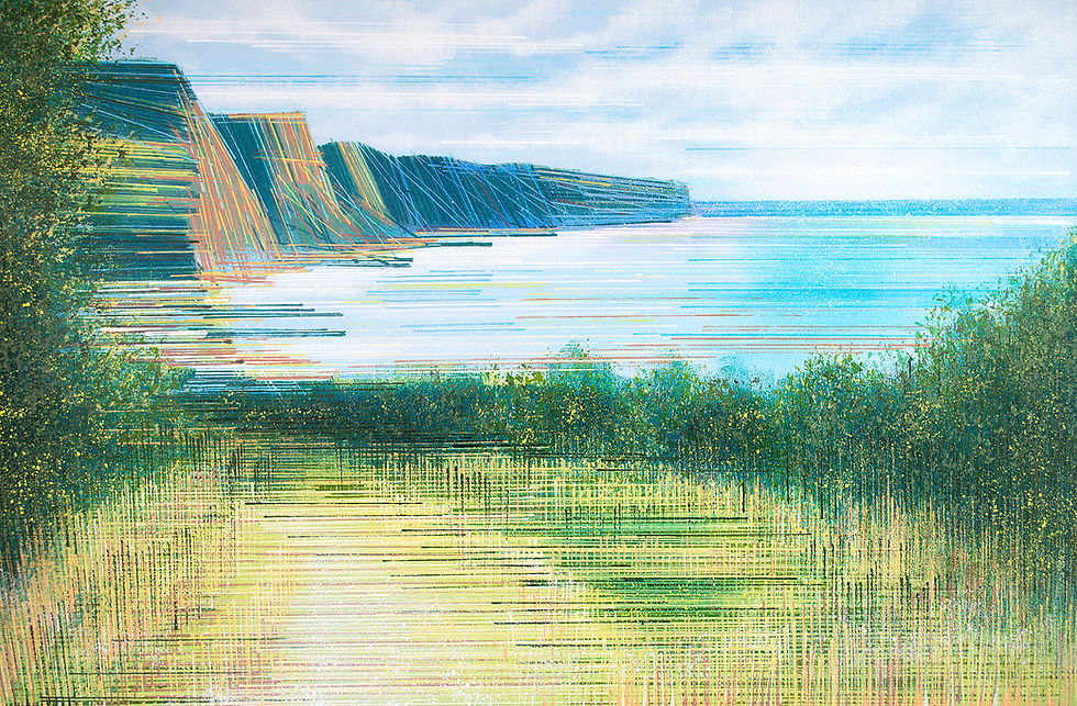 SIDMOUTH IN SUMMER PAINTING, LANDSCAPE AND JURASSIC COAST PAINTINGS FOR SALE