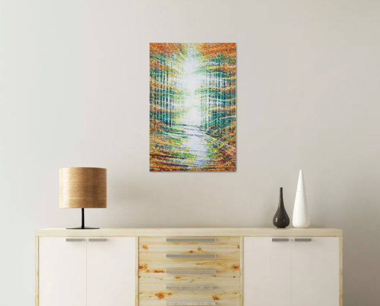 Thumbnail: TREES ORIGINAL LANDSCAPE PAINTING, LANDSCAPE PAINTINGS FOR SALE ONLINE