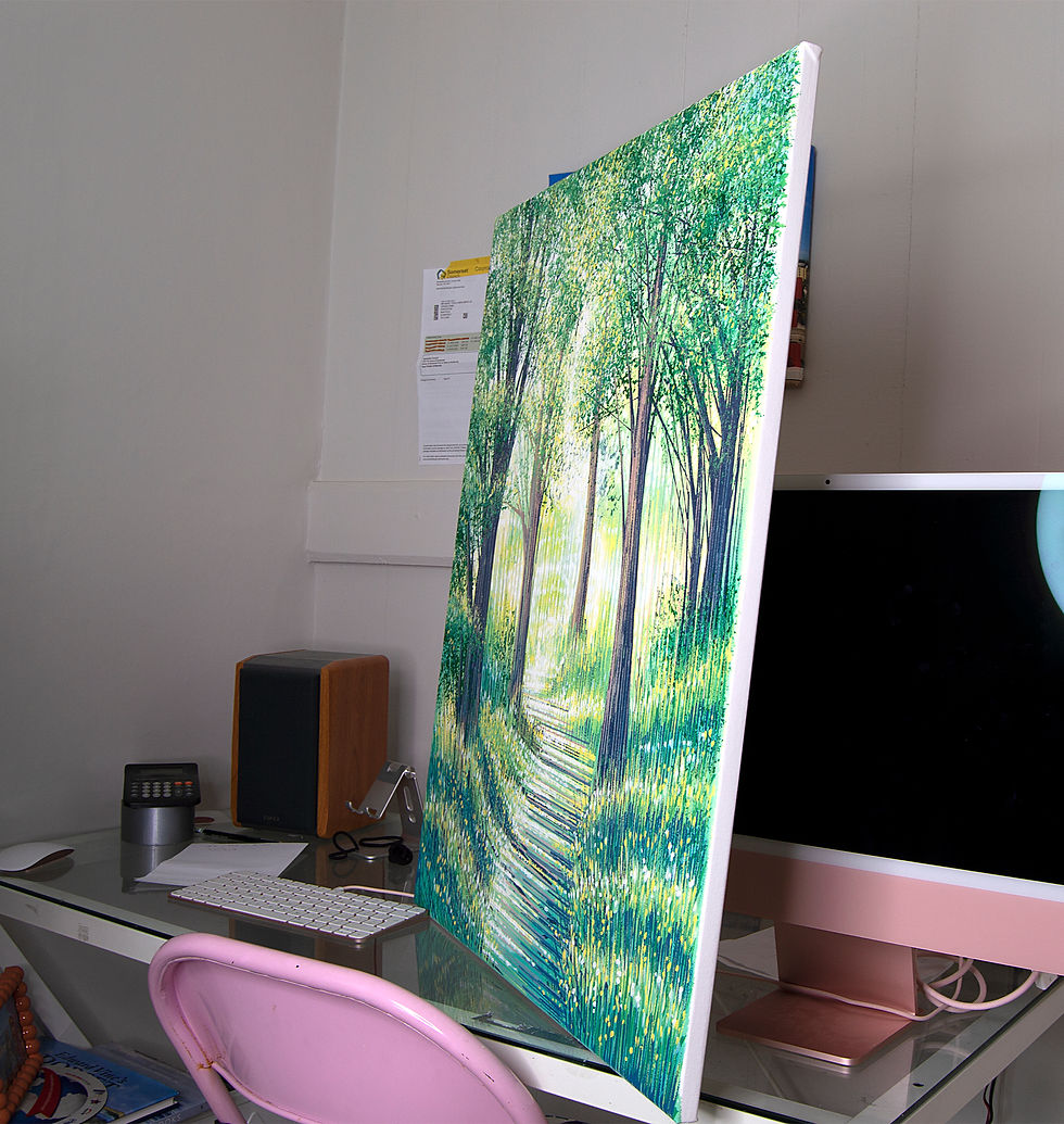 Thumbnail: Summer Forest Path - Original Landscape Painting For Sale