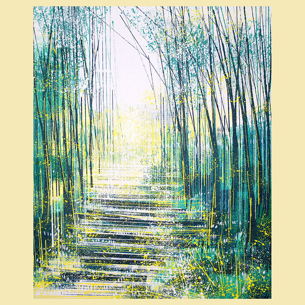 SPRING FOREST PAINTING, TREES LANDSCAPE PAINTINGS FOR SALE