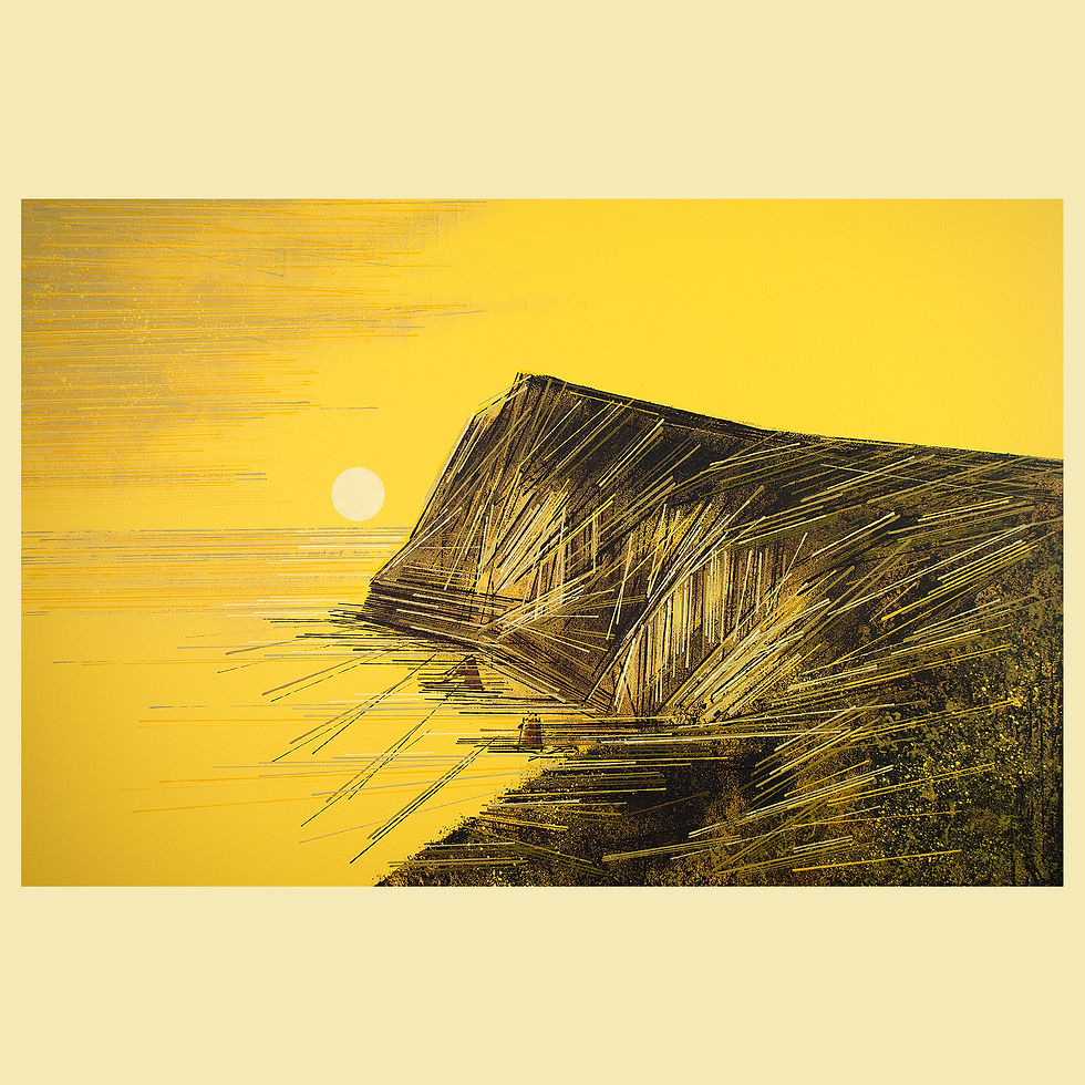 PEAK HILL AT SUNSET PAINTING, JURASSIC COAST PAINTINGS FOR SALE