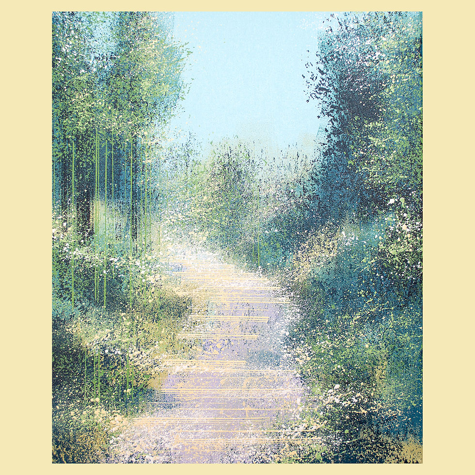 MISTY FOREST TREES PAINTING, LANDSCAPE PAINTINGS FOR SALE 2