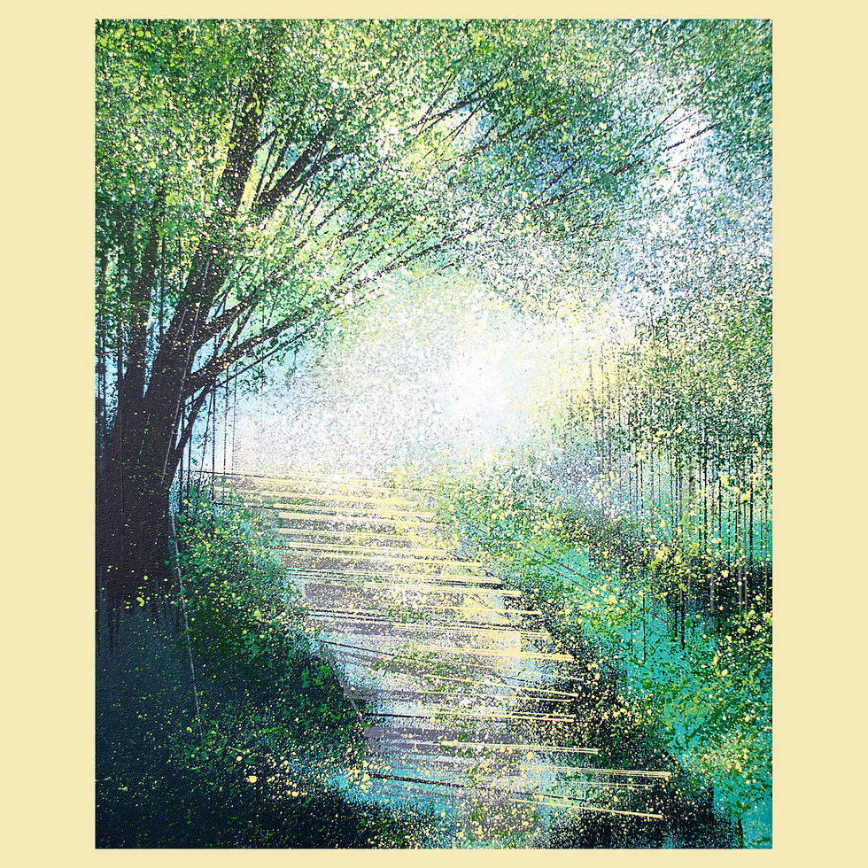 THE BIG TREE IN SPRING PAINTING, LANDSCAPE PAINTINGS FOR SALE