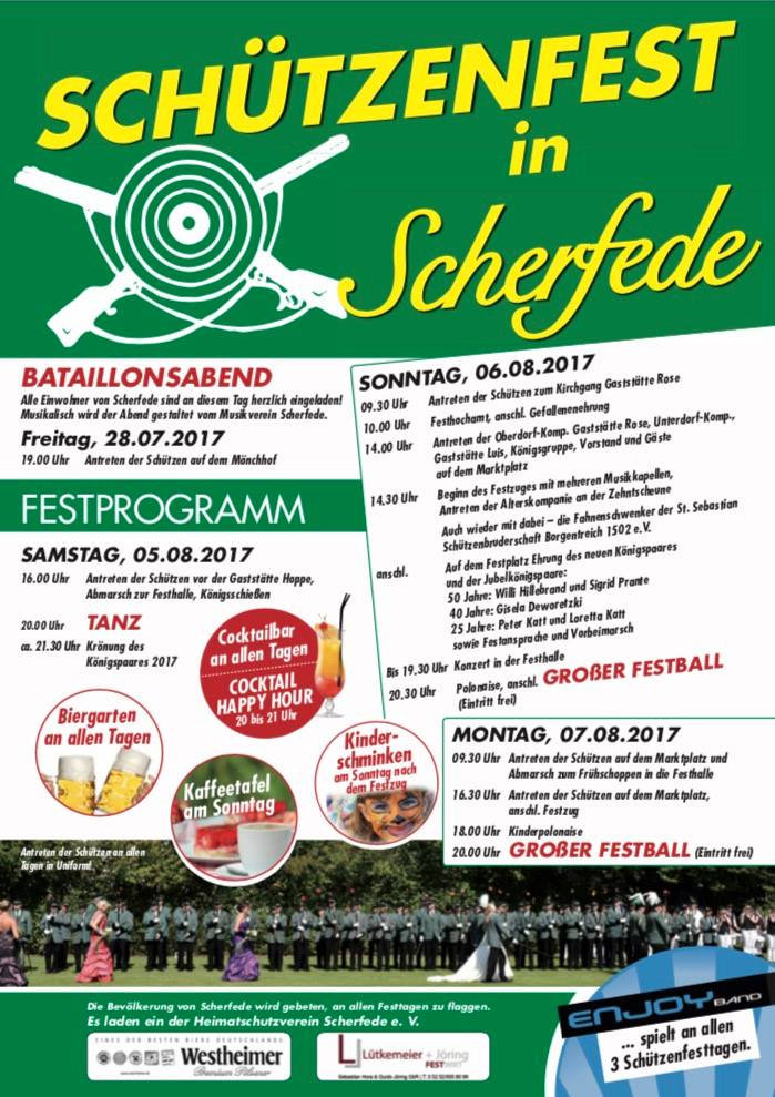Das Programm für Schützenfest