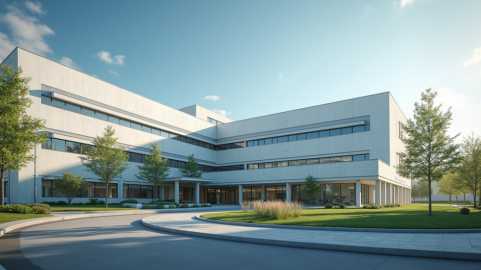 Vista panorámica de un hospital moderno