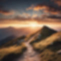 Mountain path towards sunrise.jpg