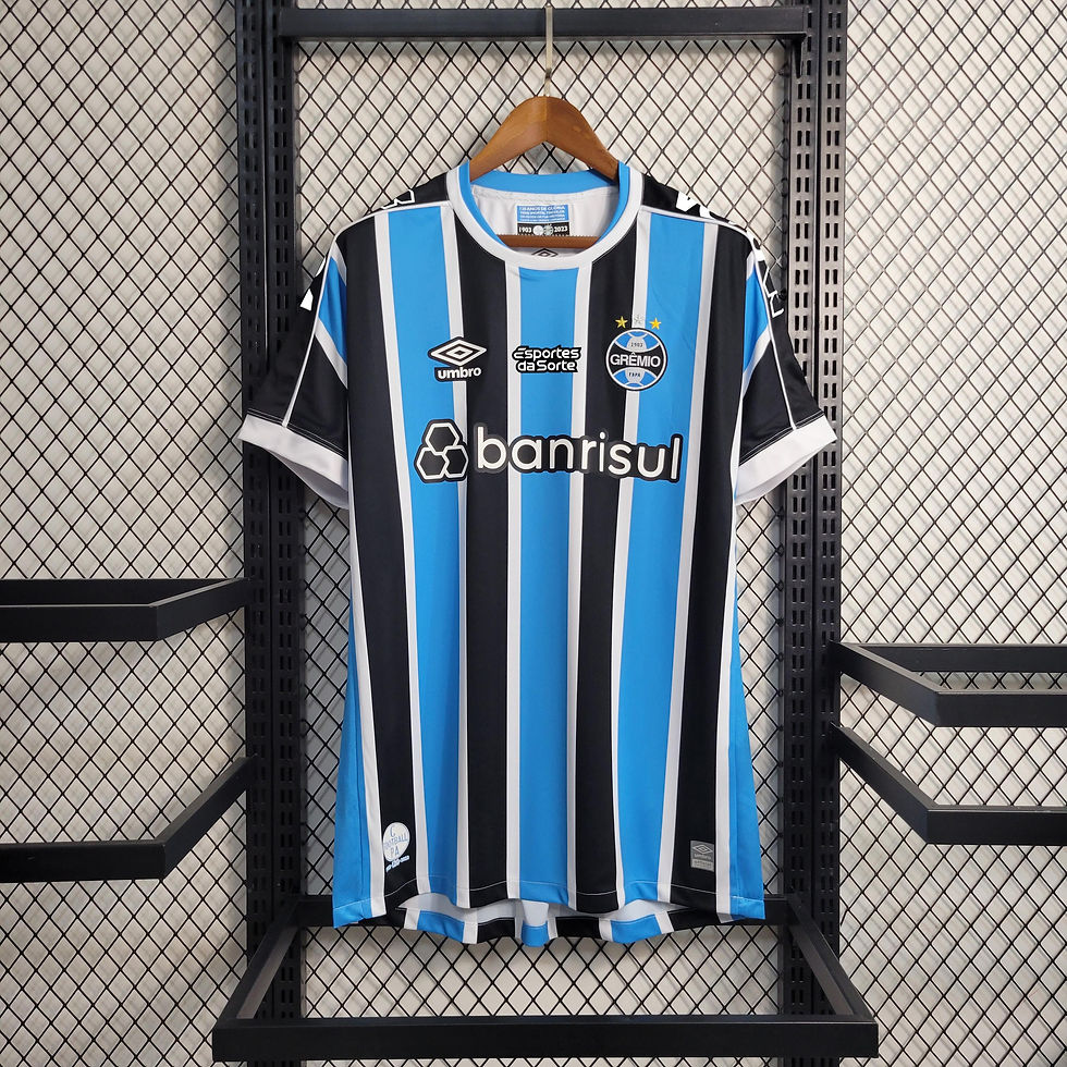 Camisa 1 Umbro Grêmio 2023/2024 Com Patrocínios e Patches
