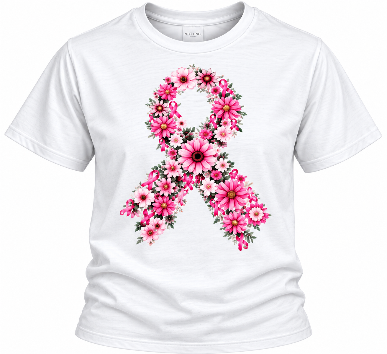 Floral Ribbon Breast Cancer Awareness Apparel