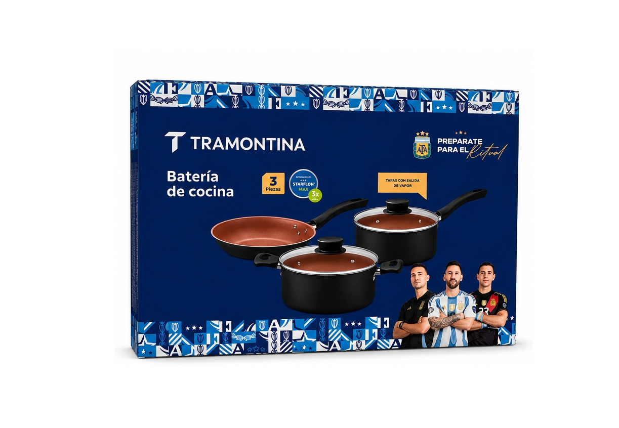 Bateria 3 Piezas Loreto Negra Argentina