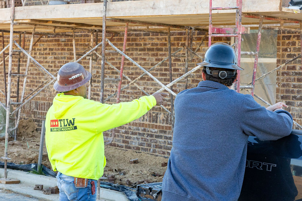 TLW Turn Key Masonry at a work site