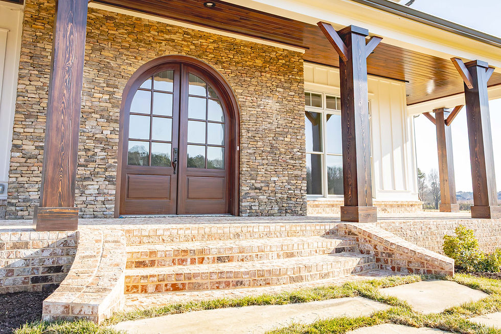 Beautiful example of TLW Turn Key Masonry's stone and brick masonry work