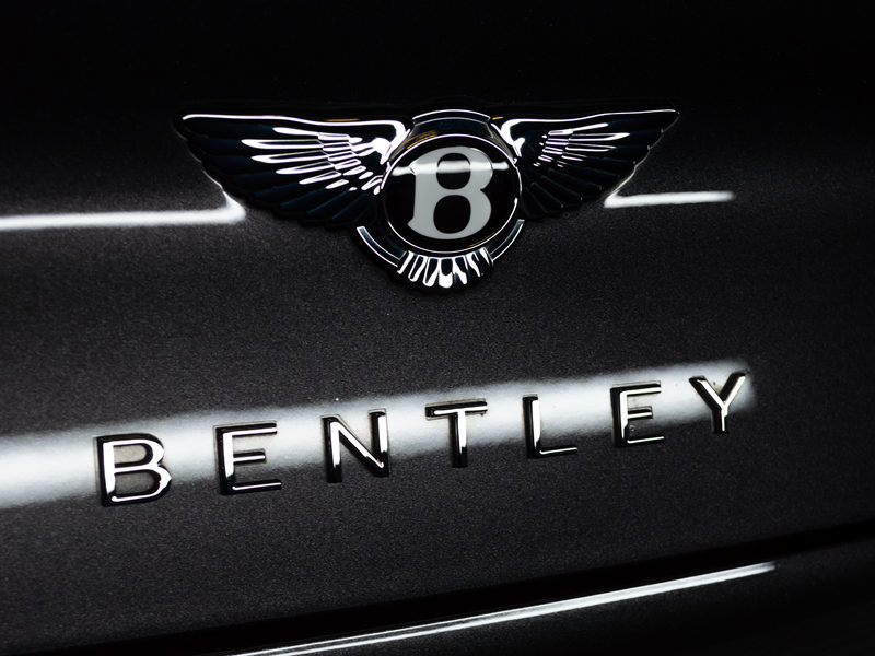Bentley badge on freshly coated paint