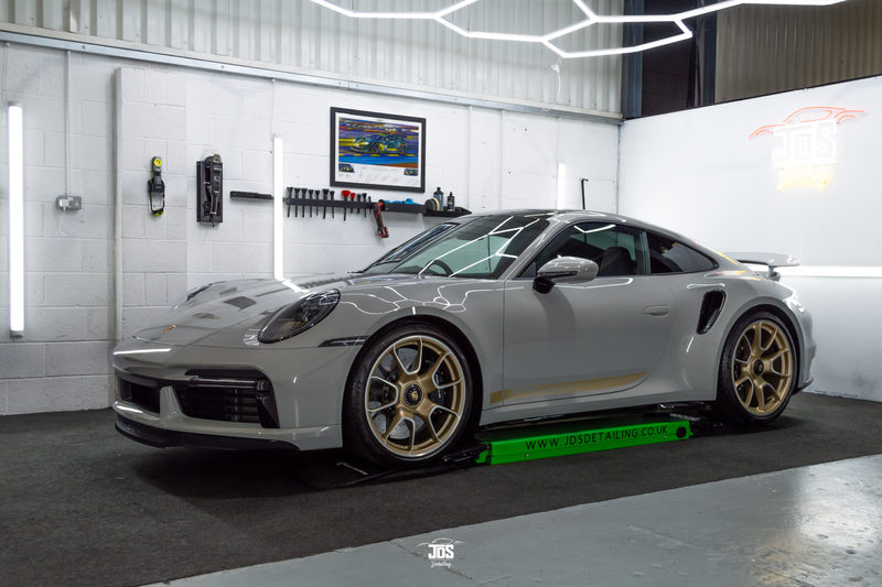 Grey Porsche 911 in the studio