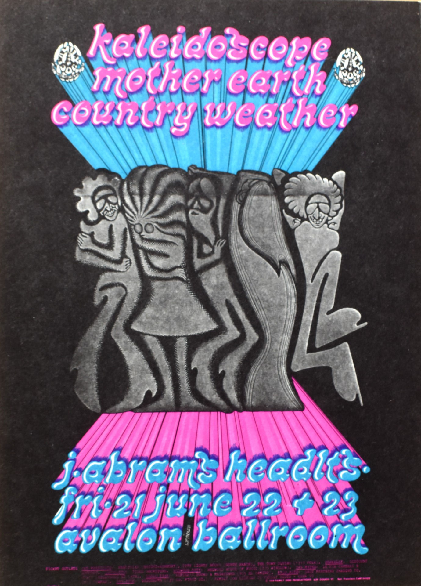 FD 124 Family Dog Avalon Ballroom Kaleidoscope Mother Earth 1968 Postcard