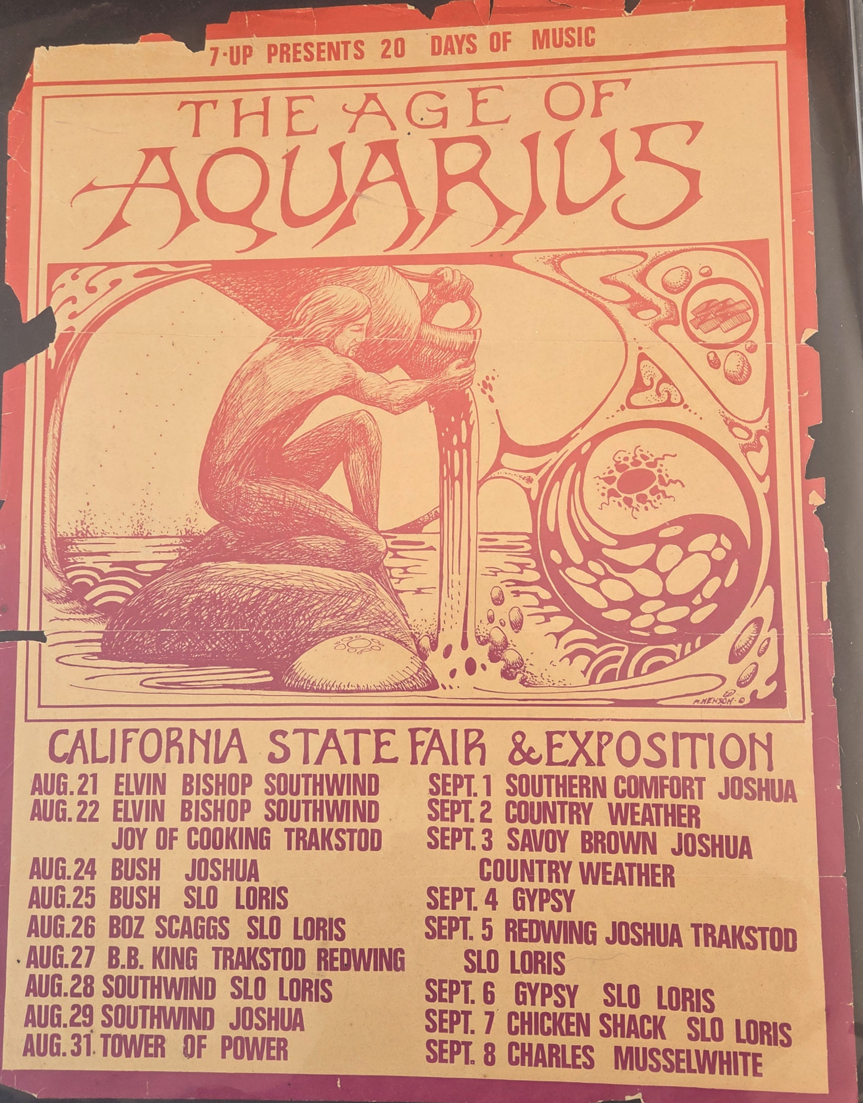 Age of Aquarius Elvin Bishop Cal State Fair & Expo 1975 Concert Poster