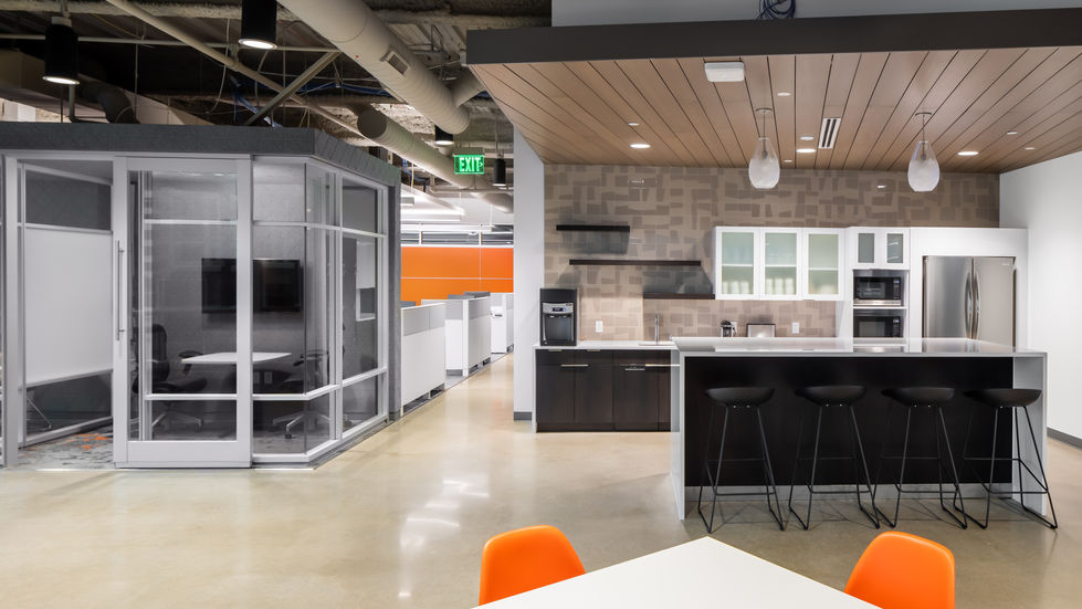 Modern break area in a office environment.