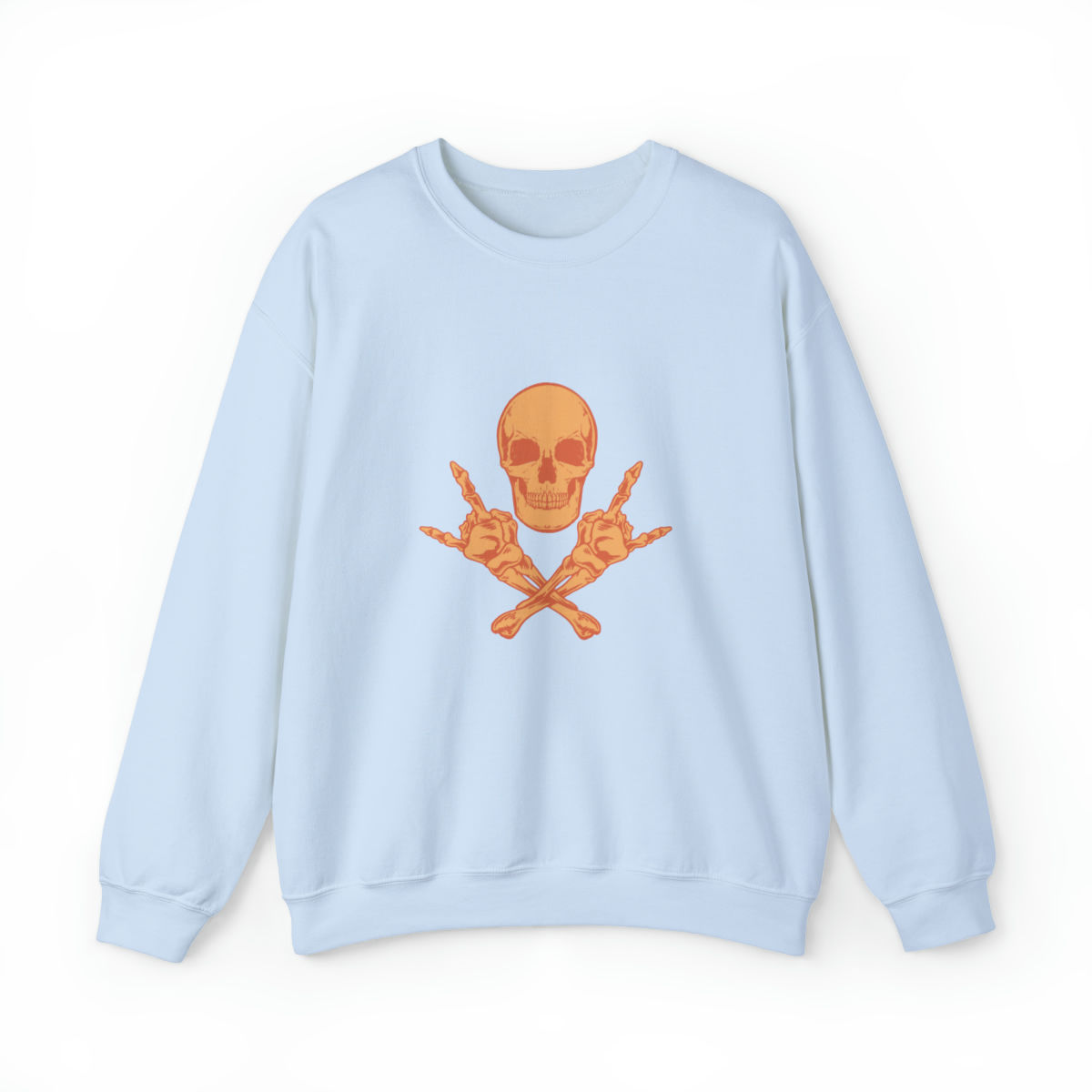 Skull and Cross Bones Orange Unisex Heavy Blend Crewneck Sweatshirt 