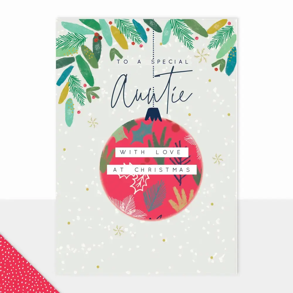 Auntie Christmas Bauble Card - Halcyon Special Auntie