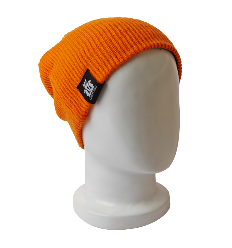 BEANIE HAT REVERSIBLE - BLACK / ORANGE