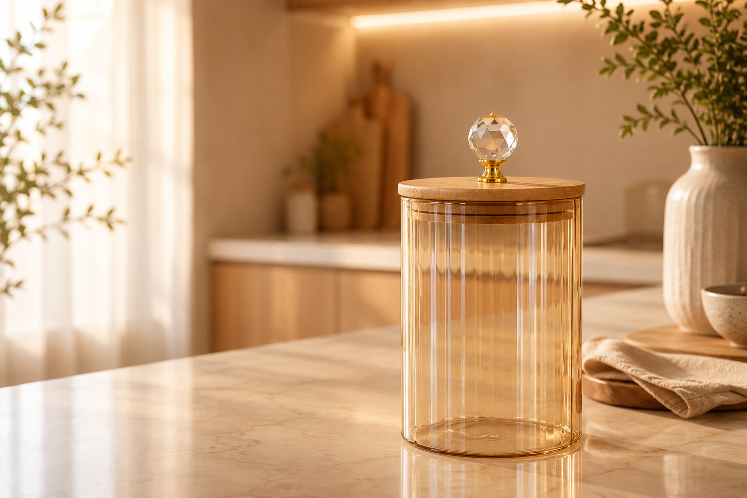 Pote Âmbar Cristal