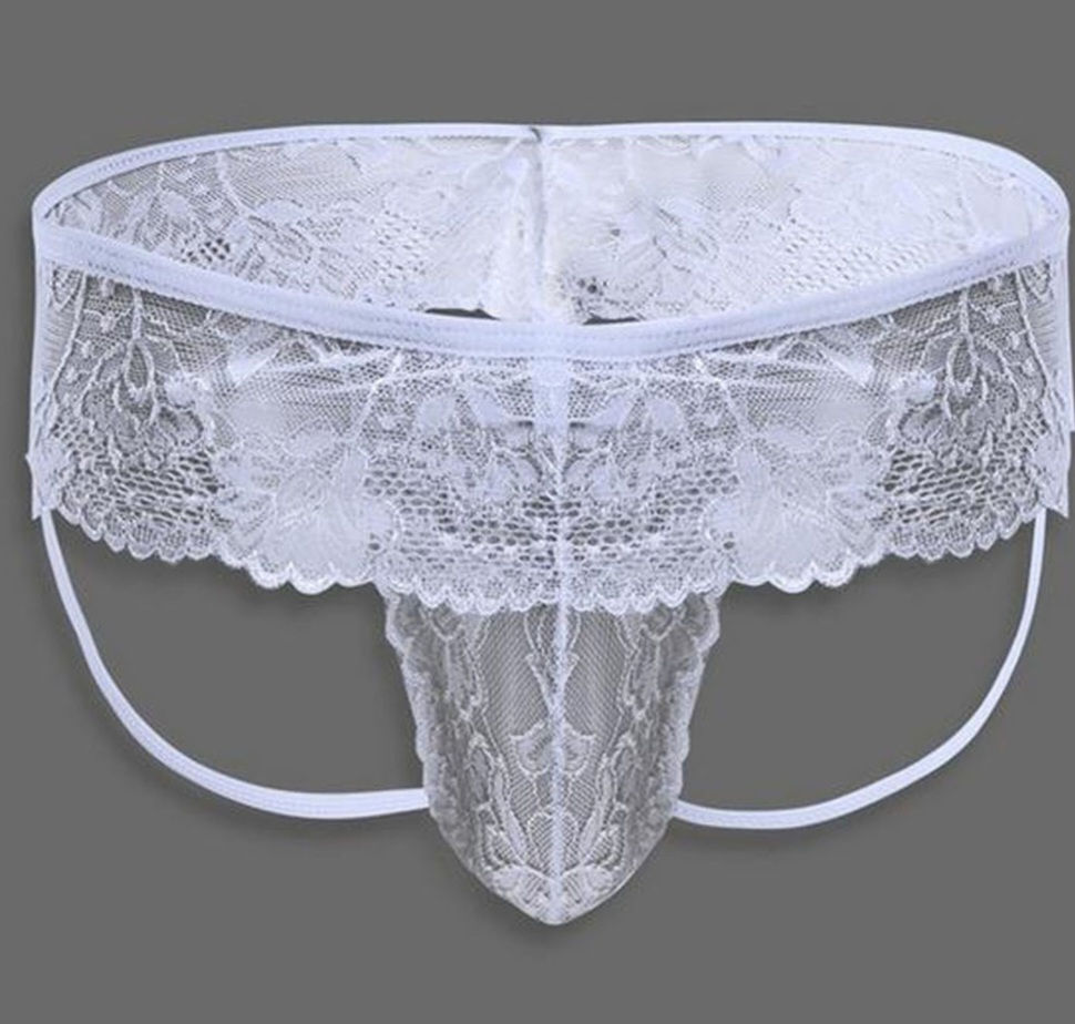 Miniatura: Cueca Calcinha Sexy Renda Fio Dental Jockstrap Gay Fantasia