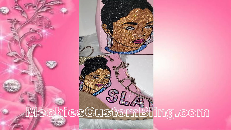 Thumbnail: Pink "SLAY" Set (Large Handbag Pink Wedges size 8)