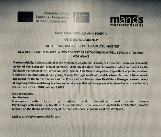 SCHOLARSHIP FOR FIABCI YOUNG MEMBERS IN ITALY