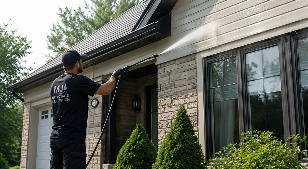 Nettoyage à pression du revêtement extérieur d’une maison