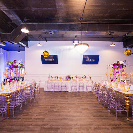 Pink & Purple Sweet 16 room view | Hideout Orlando | Private Event Space / Ballroom in Orlando 
