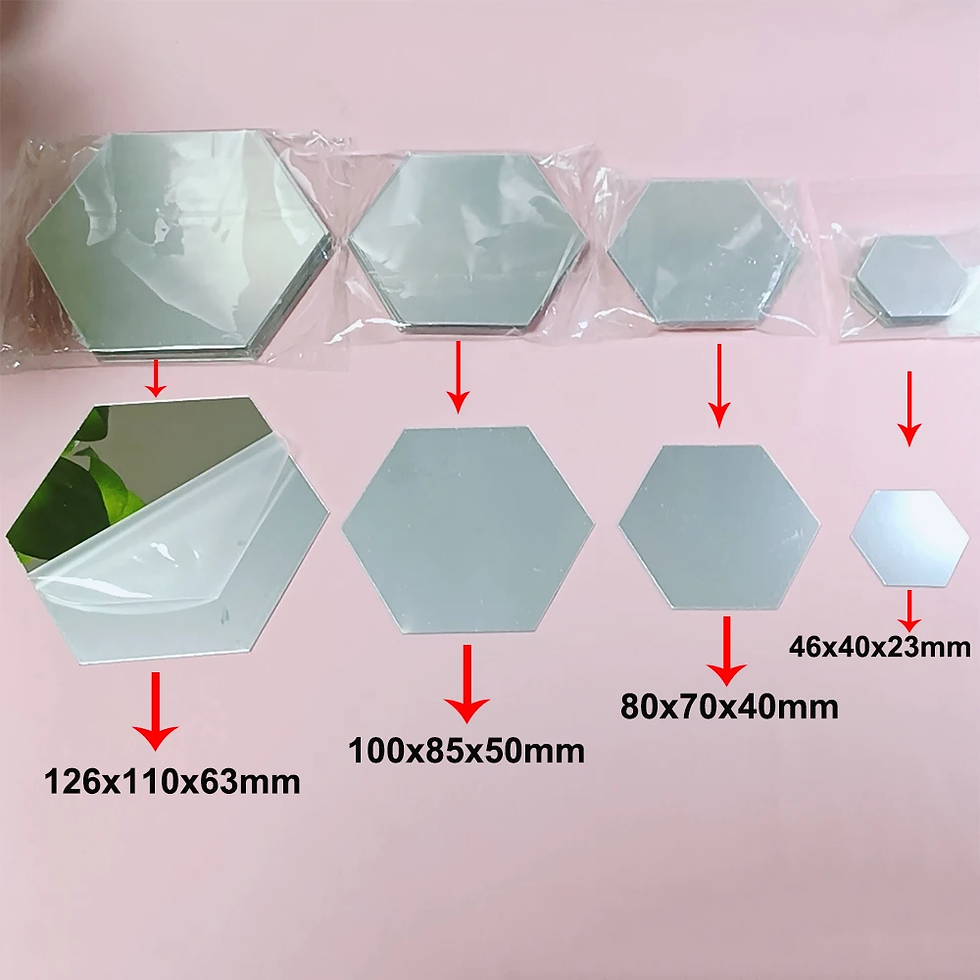 Thumbnail: Hexagon 3D Mirror Wall Sticker Multiple Sizes DIY TV Background Living Room Stic