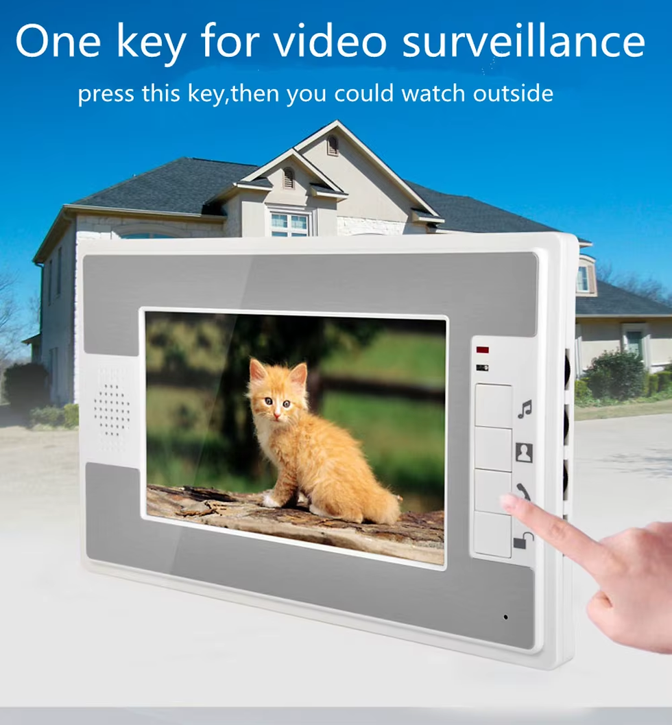 Thumbnail: 7" Video Intercom System Doorbell Night Vision IR 700Tvl Door Camera Waterproof 