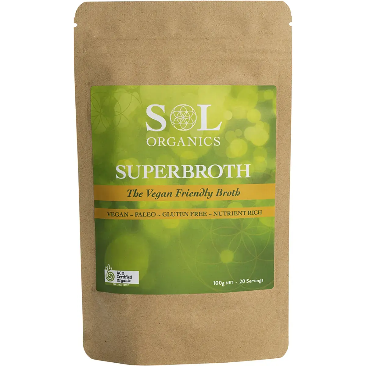 SOL ORGANICS, Superbroth, Vegan Friendly Broth, 100g