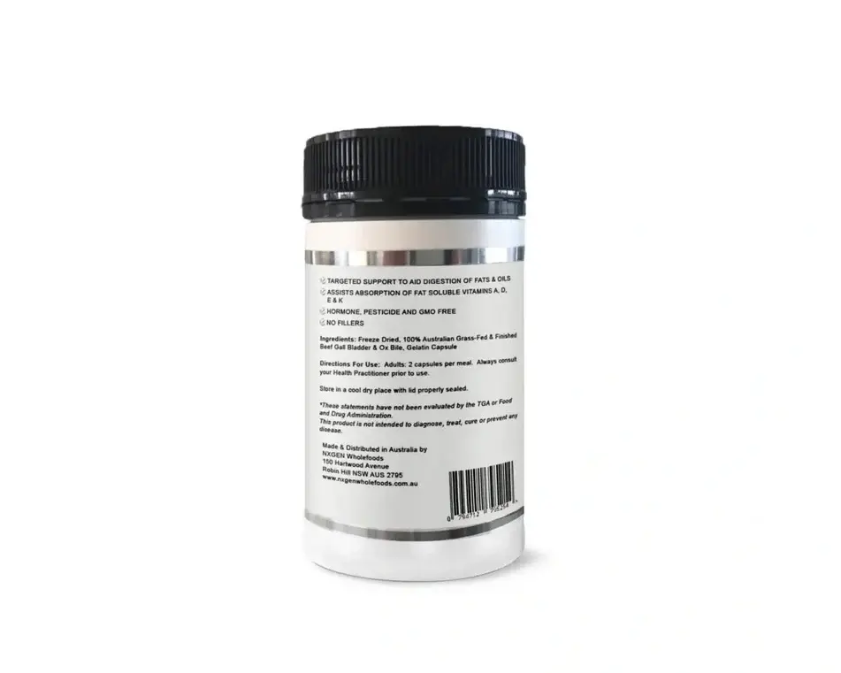 Thumbnail: Nxgen, Grass Fed Gall Bladder with Ox Bile, 500mg, 160 Capsules