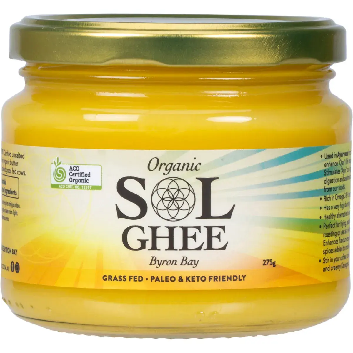 SOL ORGANICS, Organic Ghee, 275g