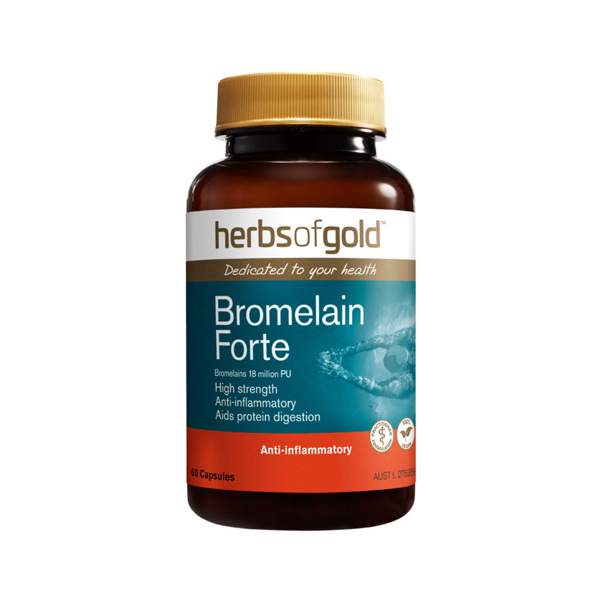 Herbs of Gold, Bromelain Forte, 60 Capsules