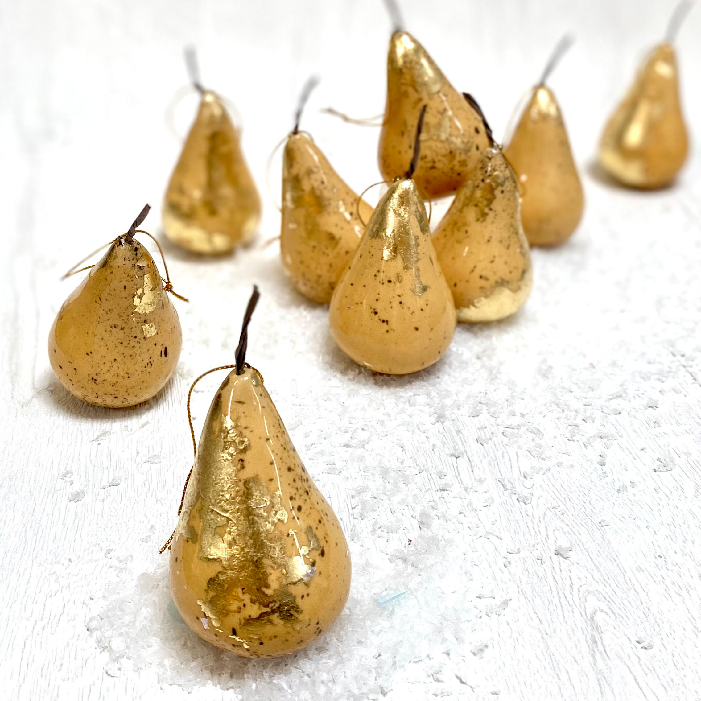 Ceramic Golden Pear Decoration
