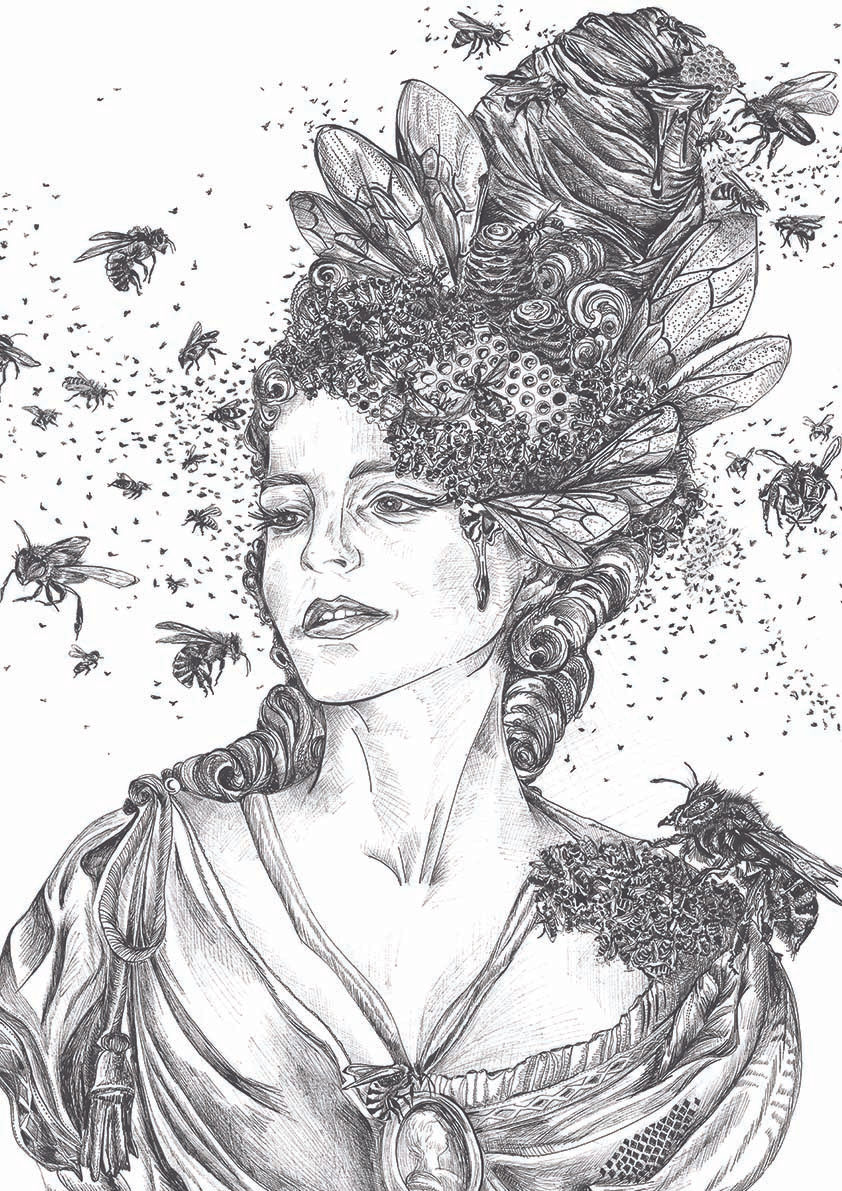 Thumbnail: 'Lady of the Swarm' A3 Print