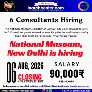 National Museum, New Delhi is hiring six Consultants