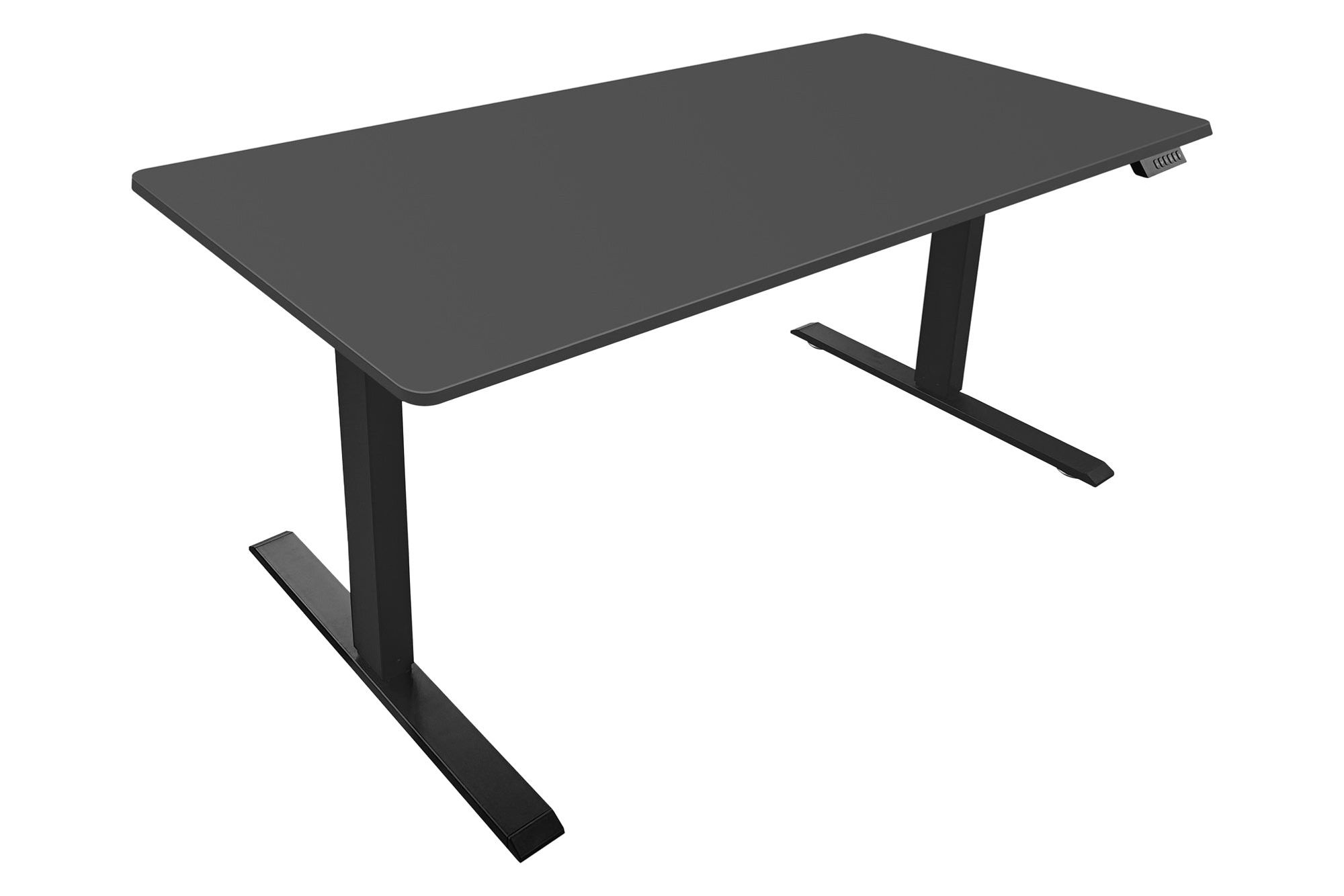 Bureau noir 140 cm, hauteur réglable, anthracite, cadre noir