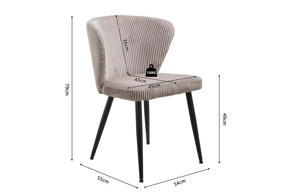 Miniature : Chaise Tornado velours côtelé Fabb Hyper 38 sable