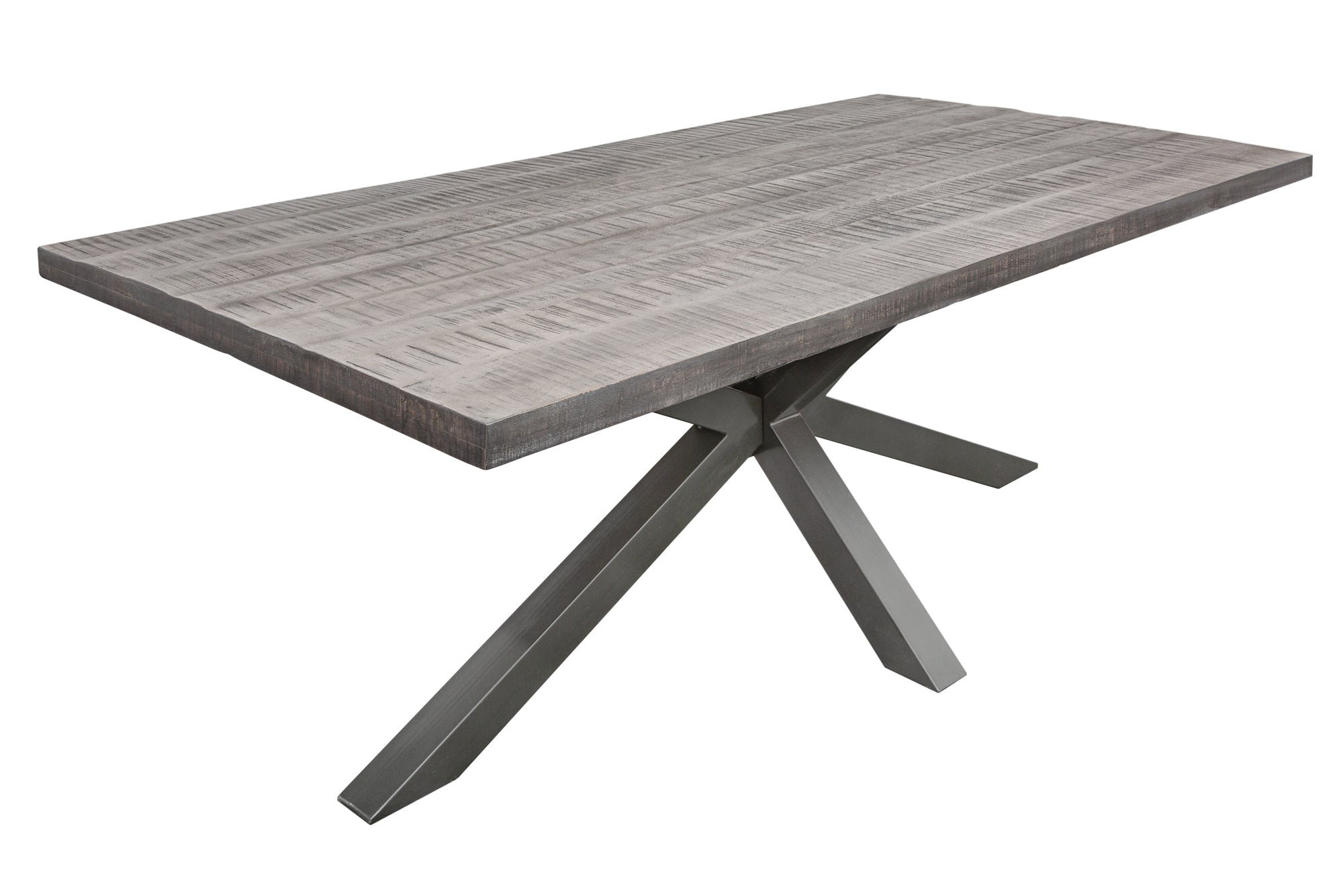 Table GALAXIE 200 cm en bois de manguier gris