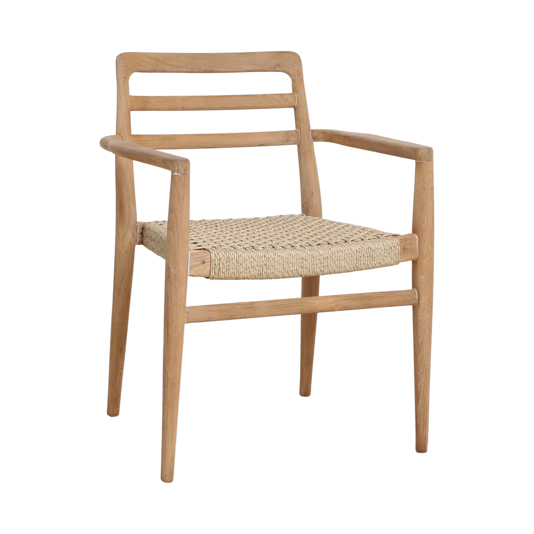Chaise de jardin Verano naturel, teck, avec accoudoirs