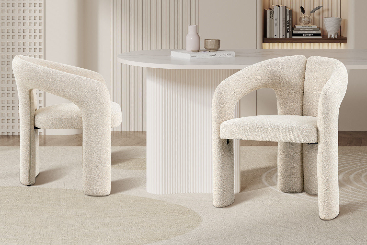 NOUVEAU - Chaise 'Beja' tissu Ote Sahara 112 beige