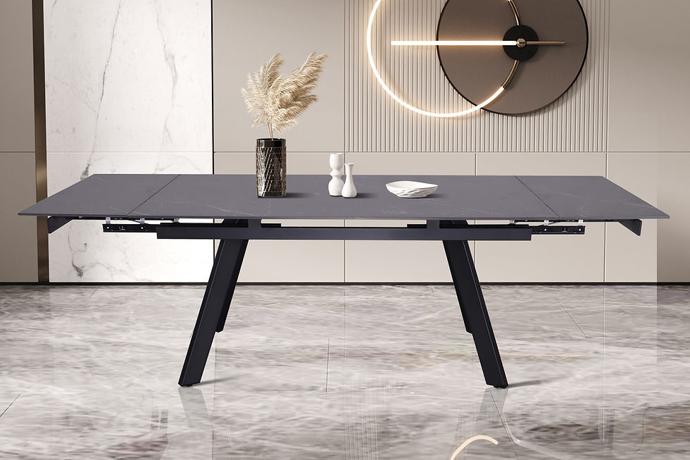 Miniature : Table Hera extensible, 160/240cm, rectangulaire, pierre noire