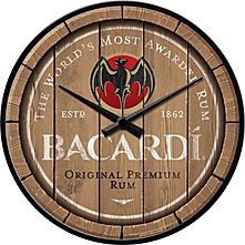 Horloge murale Bacardi Wood Barrel