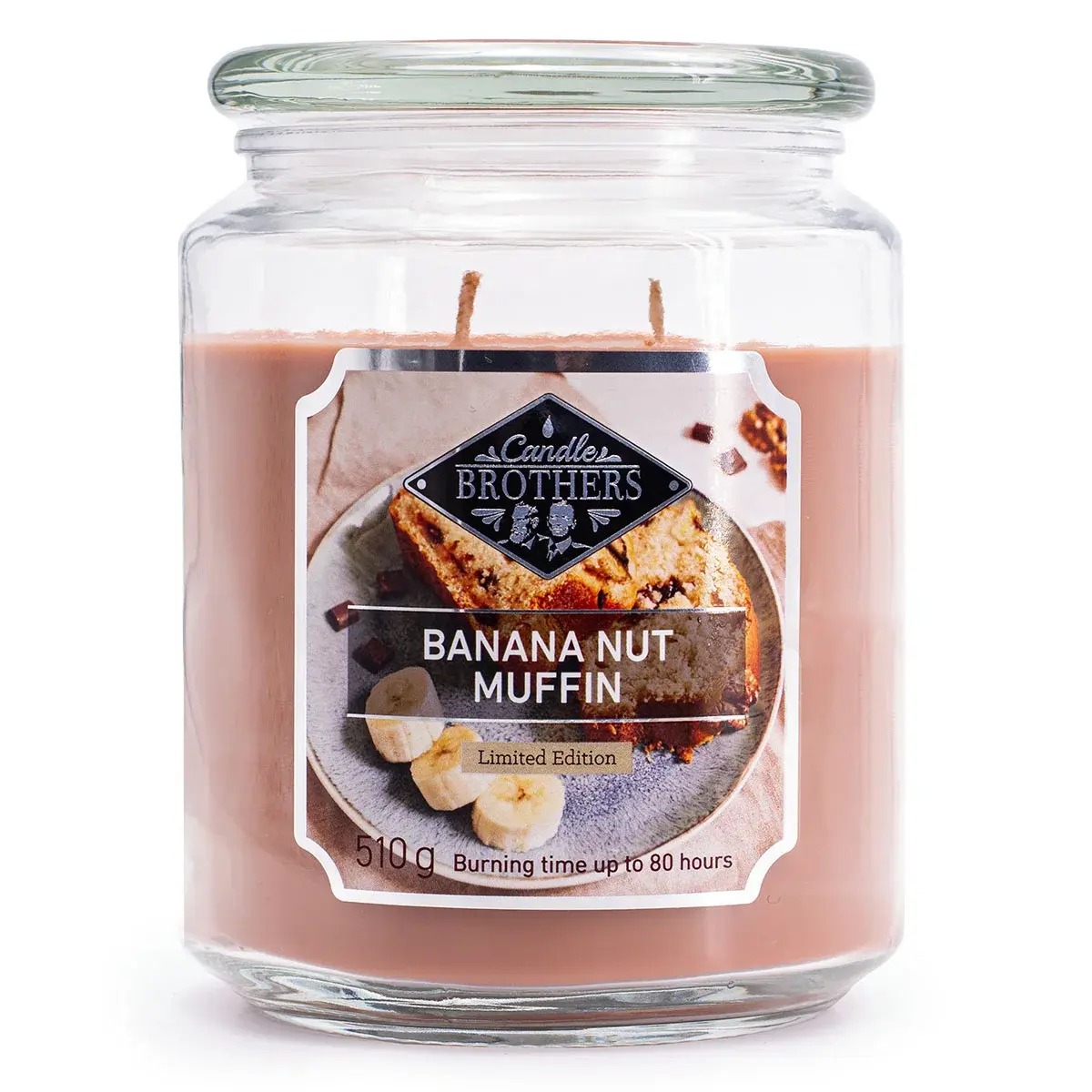 Bougie parfumée Muffin Banane Noix - 510g - 80h